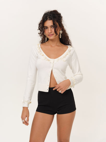 Seashell Cardigan Cream - For Love & Lemons