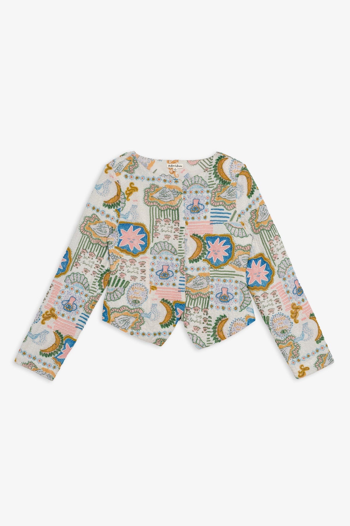 Tide Pool Beaded Jacket White Green - For Love & Lemons
