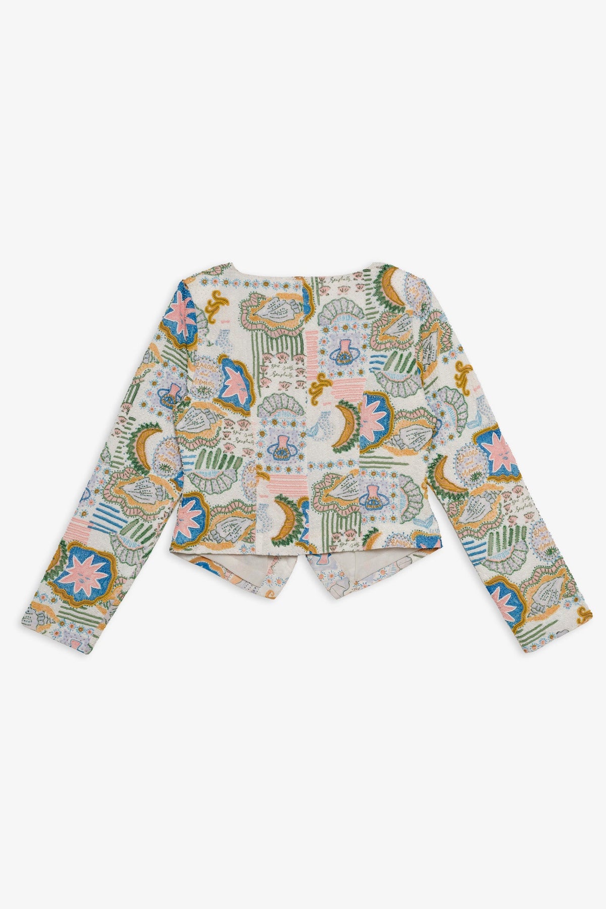 Tide Pool Beaded Jacket White Green - For Love & Lemons