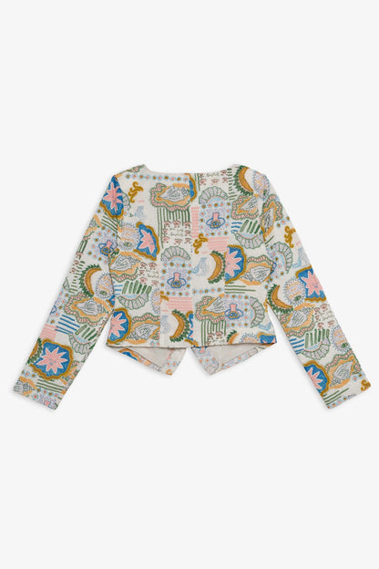 Tide Pool Beaded Jacket White Green - For Love & Lemons