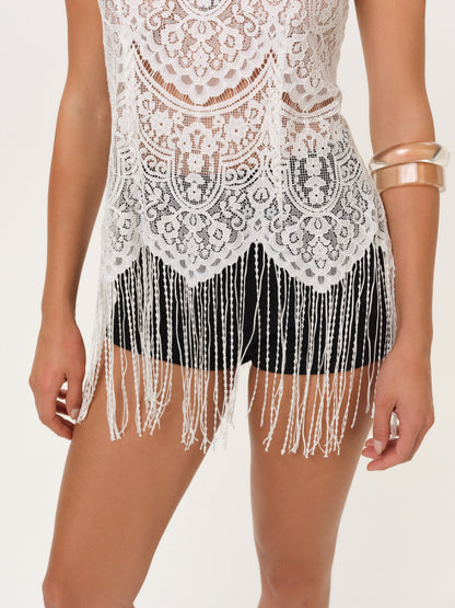 Siren Fringe Top Cream - For Love & Lemons
