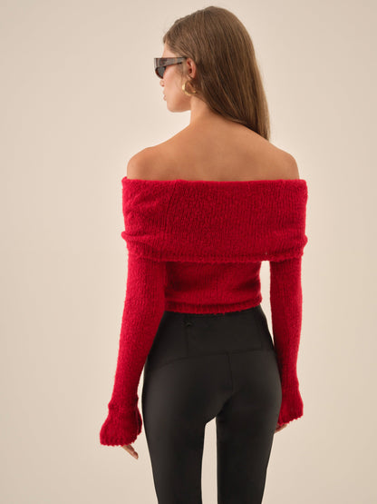 Aspen Knit Top Red - For Love & Lemons