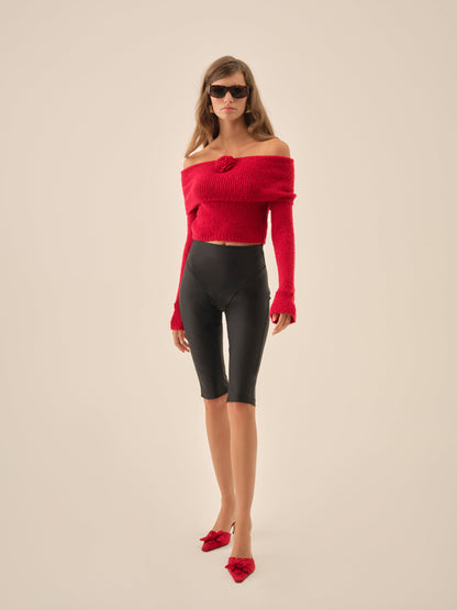 Aspen Knit Top Red - For Love & Lemons