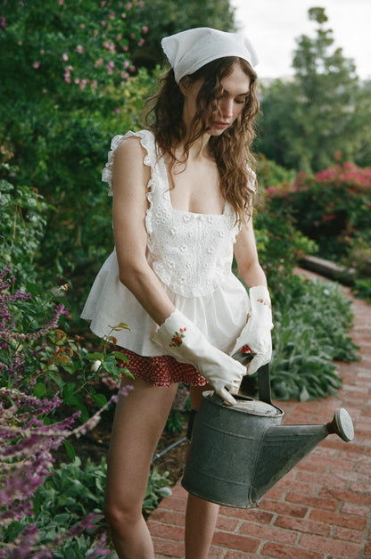 Laura Eyelet Top White - For Love & Lemons