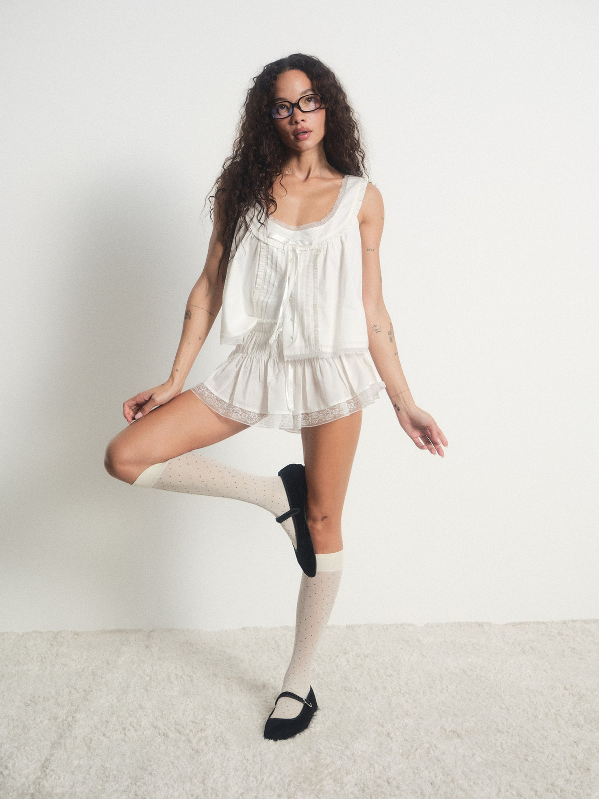 Carmella Sleep Shorts Vintage Cream - For Love & Lemons