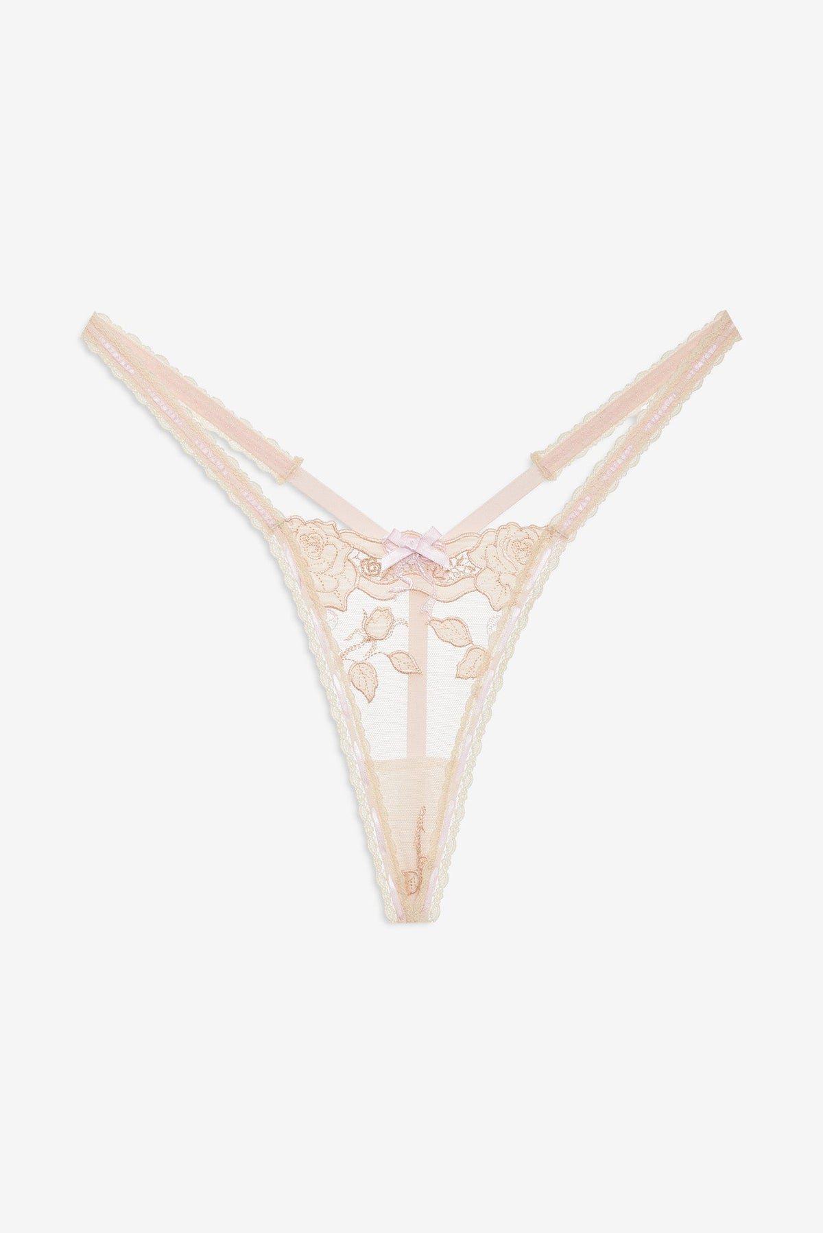 Twilight Rose Thong Panty Nude Pink - For Love & Lemons