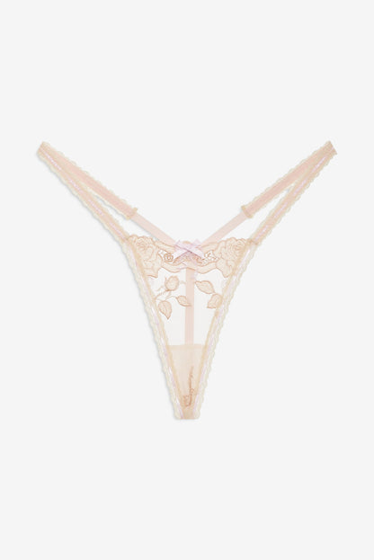 Twilight Rose Thong Panty Nude Pink - For Love & Lemons