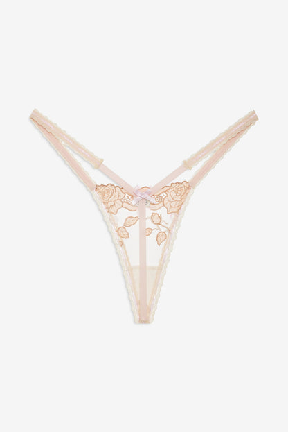 Twilight Rose Thong Panty Nude Pink - For Love & Lemons