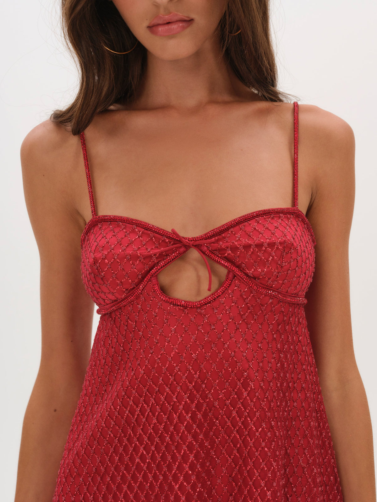 Glitter Slip Dress Red - For Love & Lemons