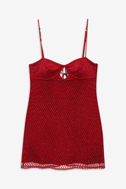 Glitter Slip Dress Red - For Love & Lemons