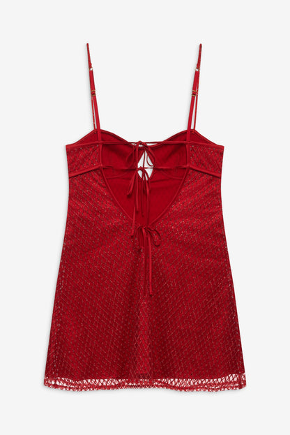 Glitter Slip Dress Red - For Love & Lemons