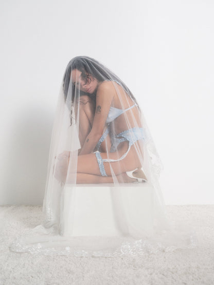 Delaine Garter Belt Blue - For Love & Lemons