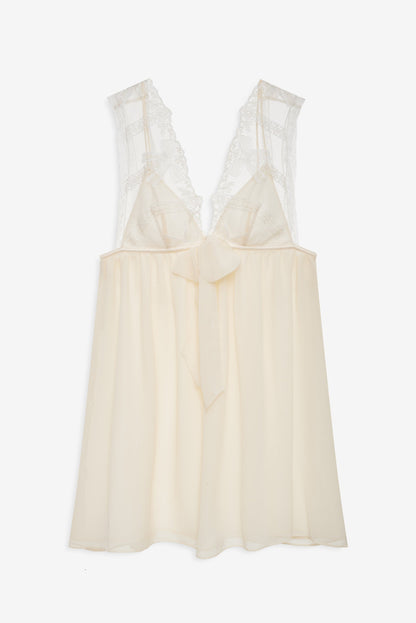 Blair Bow Slip Dress Cream - For Love & Lemons
