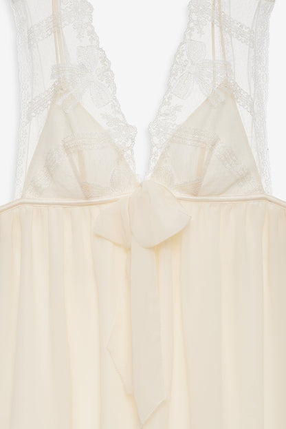 Blair Bow Slip Dress Cream - For Love & Lemons