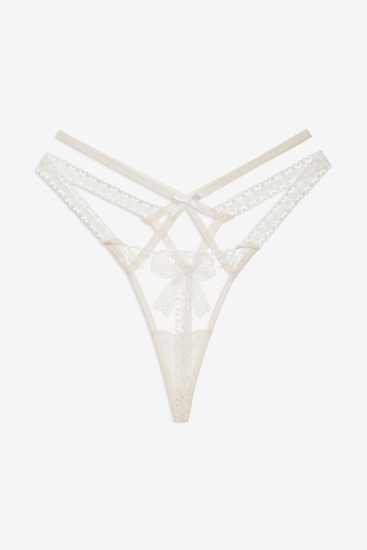 Blair Bow Thong Panty Cream - For Love & Lemons