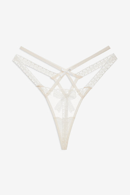 Blair Bow Thong Panty Cream - For Love & Lemons