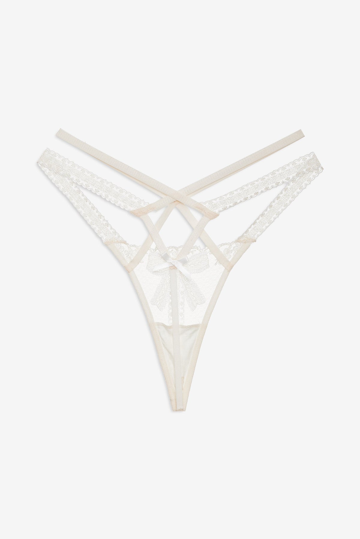 Blair Bow Thong Panty Cream - For Love & Lemons