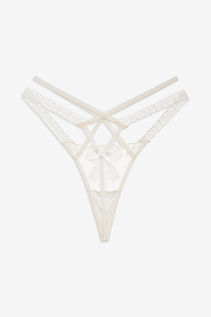 Blair Bow Thong Panty Cream - For Love & Lemons