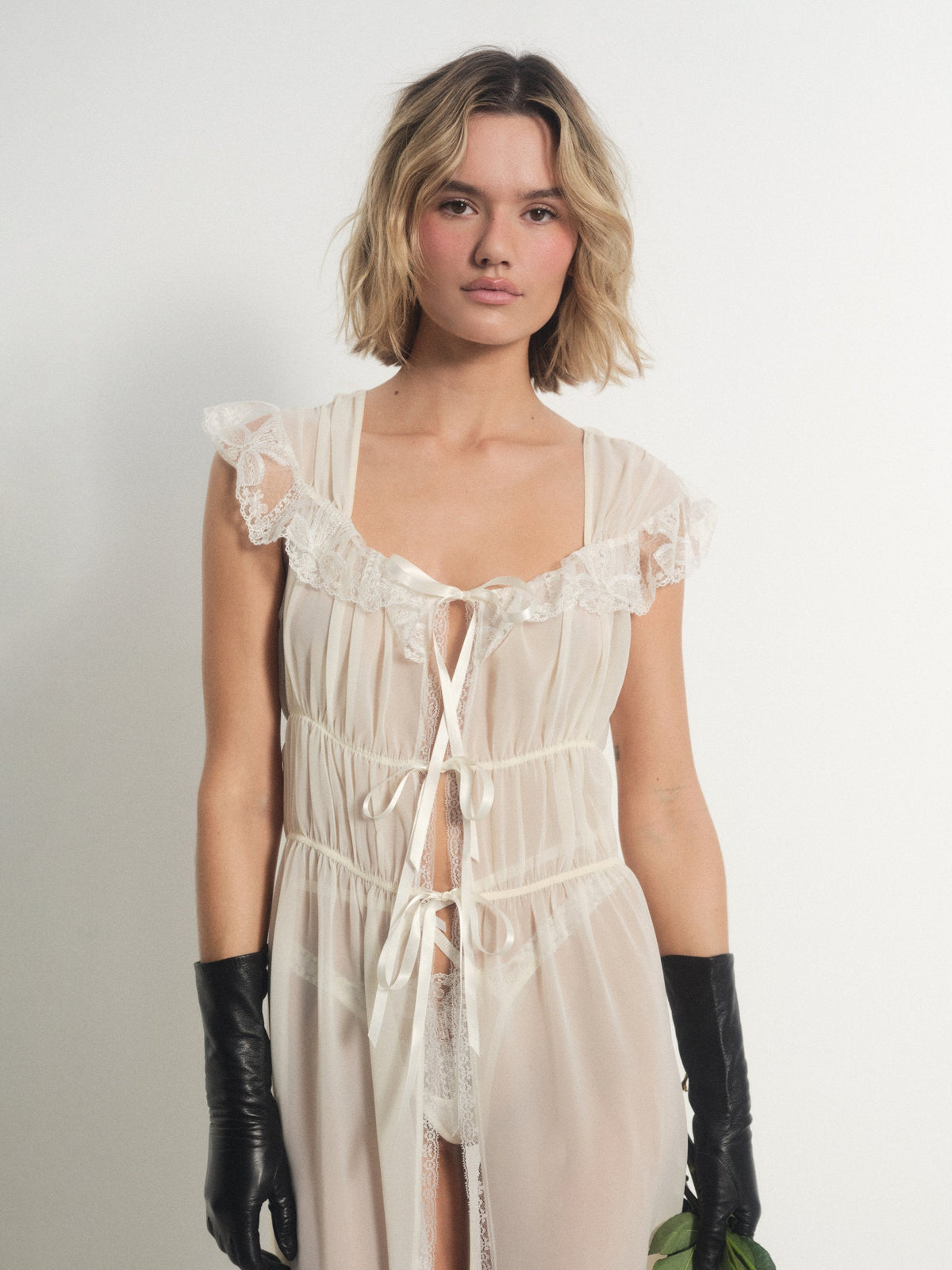 Blair Bow Robe Cream - For Love & Lemons