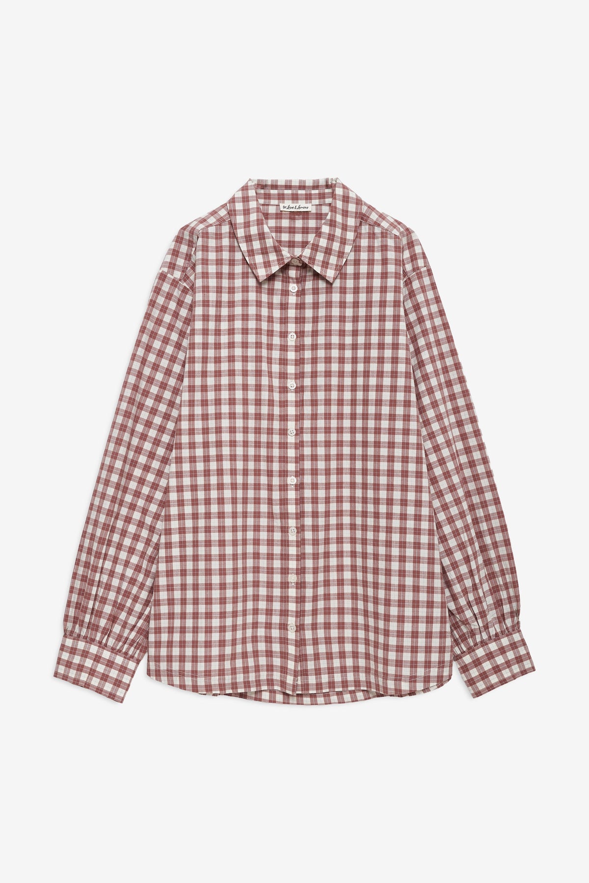 Poppy Gingham Button Down Brown - For Love & Lemons