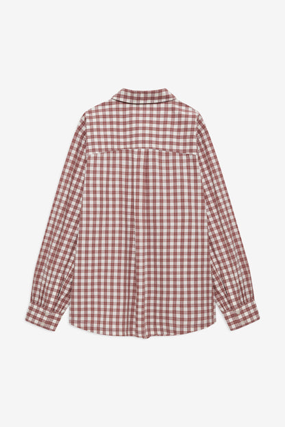 Poppy Gingham Button Down Brown - For Love & Lemons
