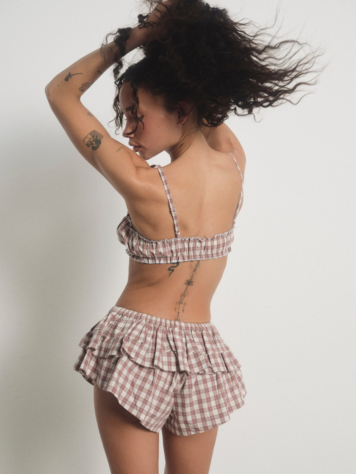Poppy Gingham Bralette Brown - For Love & Lemons
