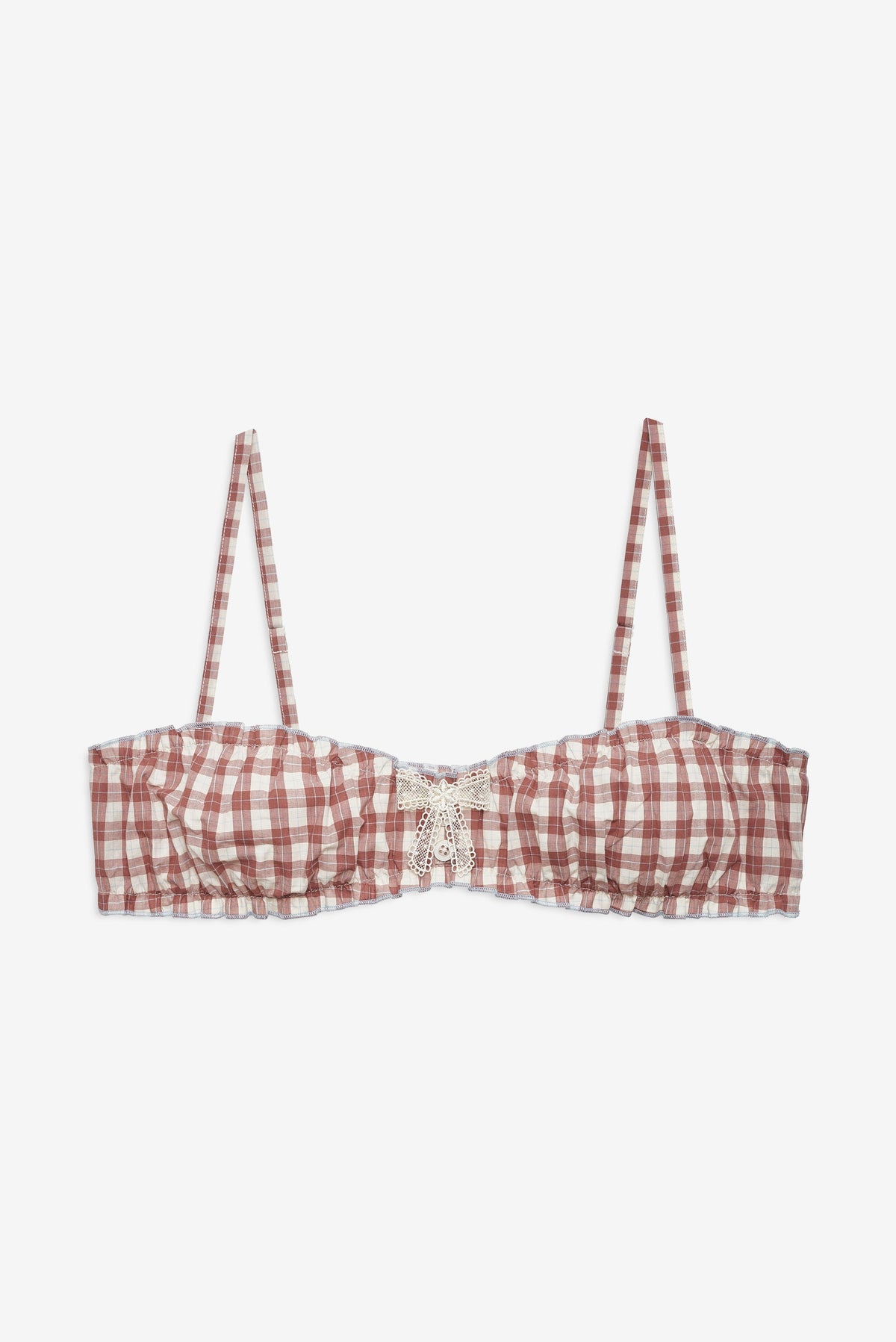 Poppy Gingham Bralette Brown - For Love & Lemons