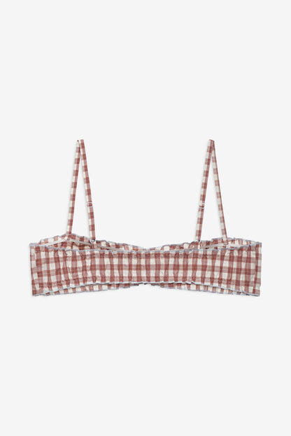 Poppy Gingham Bralette Brown - For Love & Lemons