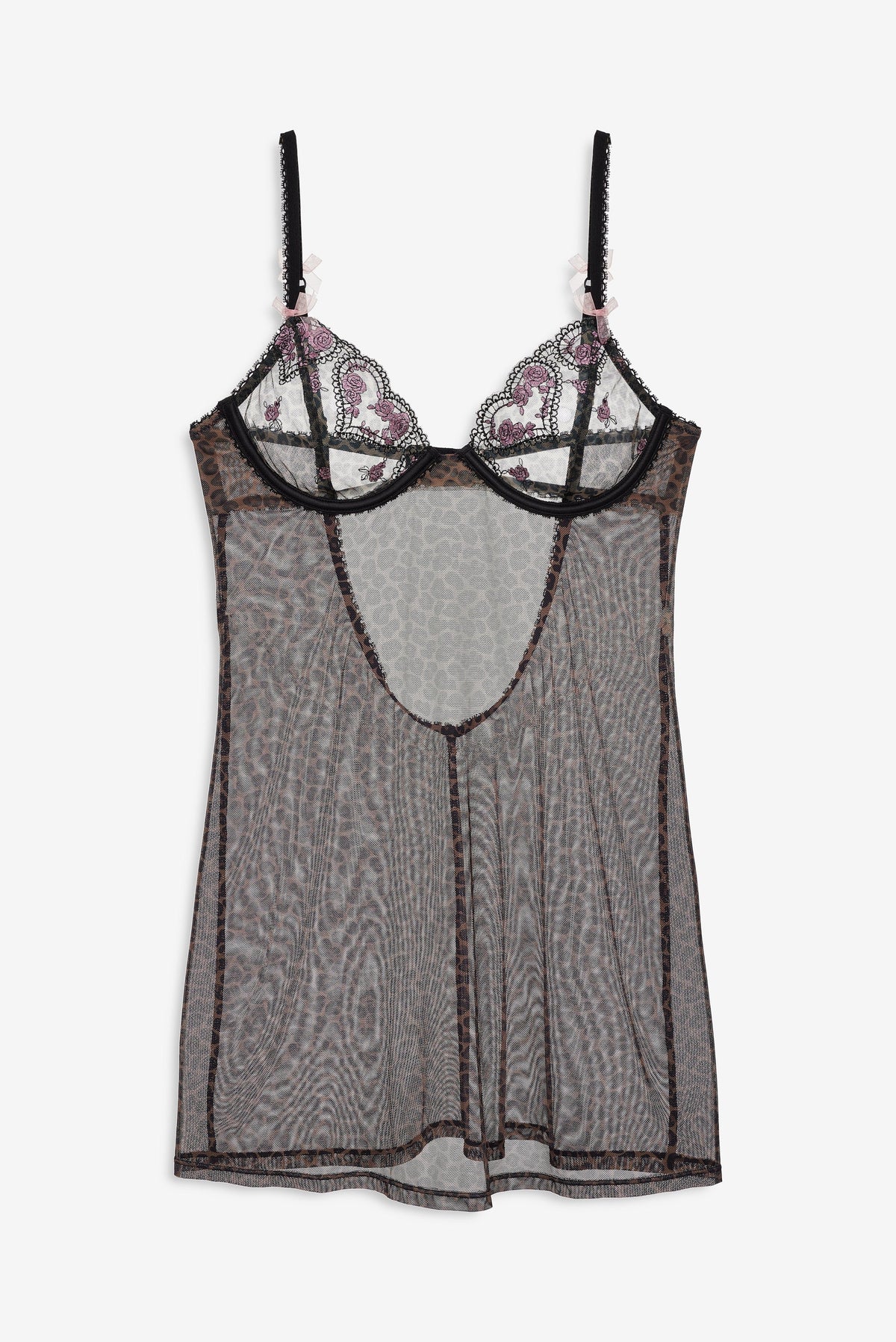 Cheetah Hearts Slip Dress Black - For Love & Lemons