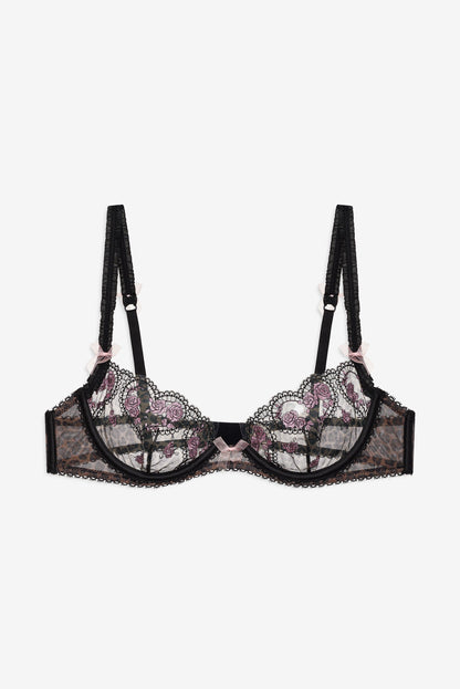 Cheetah Hearts Underwire Bra Black - For Love & Lemons