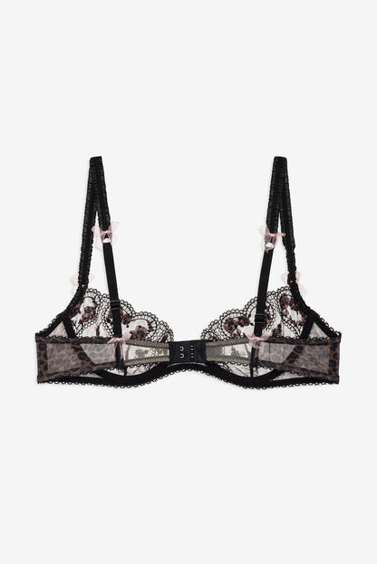 Cheetah Hearts Underwire Bra Black - For Love & Lemons