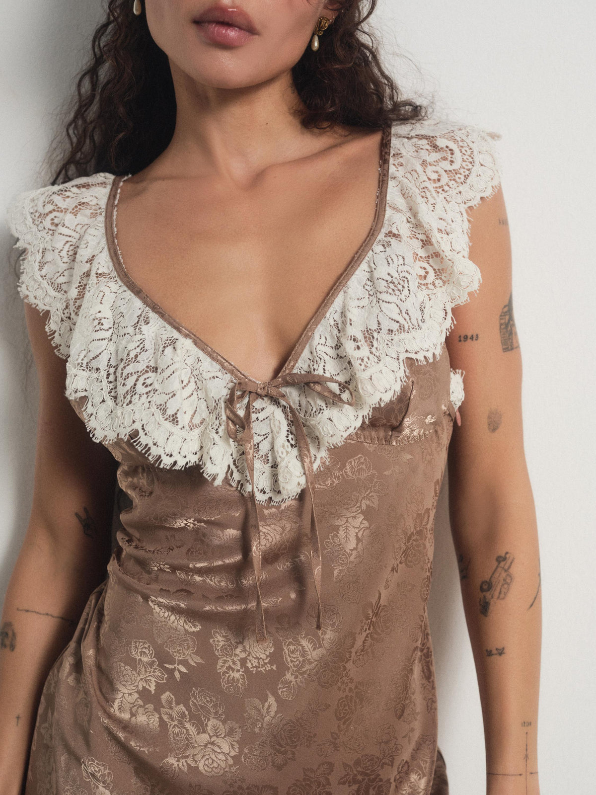 Audrey Mini Slip Dress Chocolate - For Love & Lemons