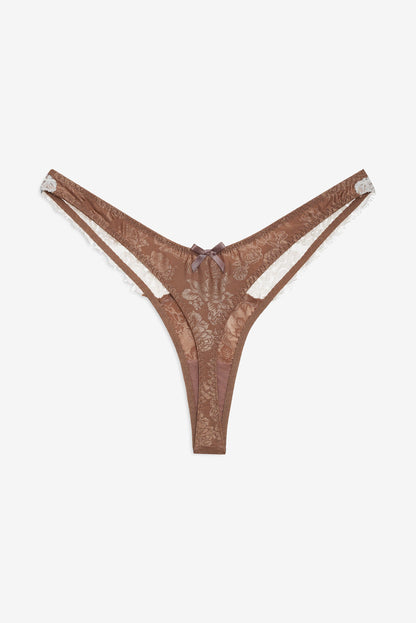 Meadow Thong Panty Chocolate - For Love & Lemons