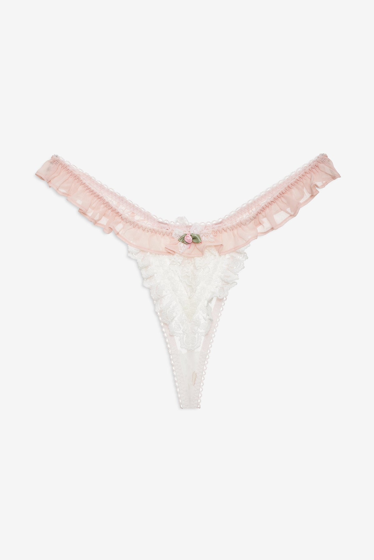 Layered Lace Thong Panty Dusty Rose - For Love & Lemons