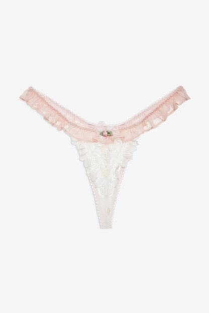 Layered Lace Thong Panty Dusty Rose - For Love & Lemons