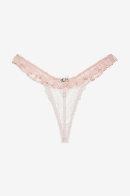 Layered Lace Thong Panty Dusty Rose - For Love & Lemons