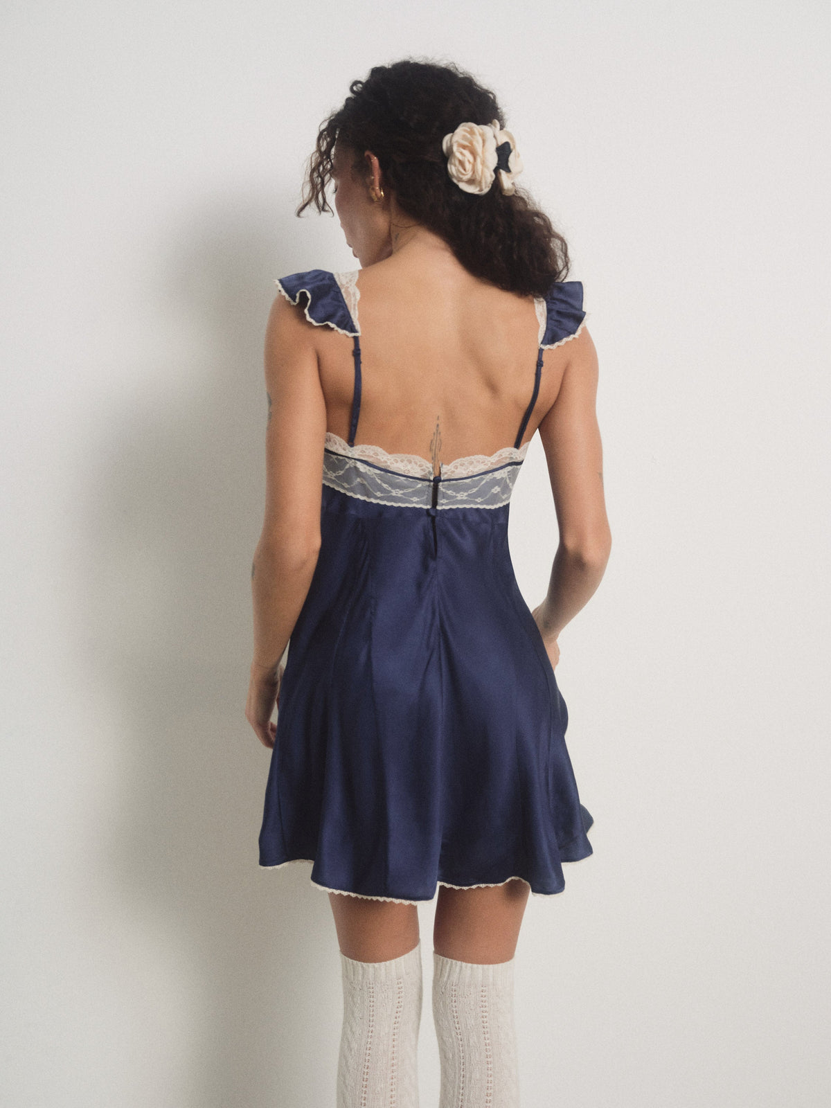 Fern Slip Dress Navy - For Love & Lemons