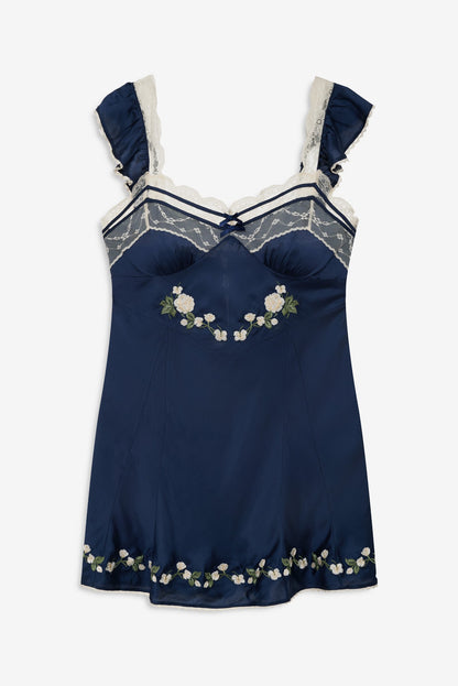 Fern Slip Dress Navy - For Love & Lemons