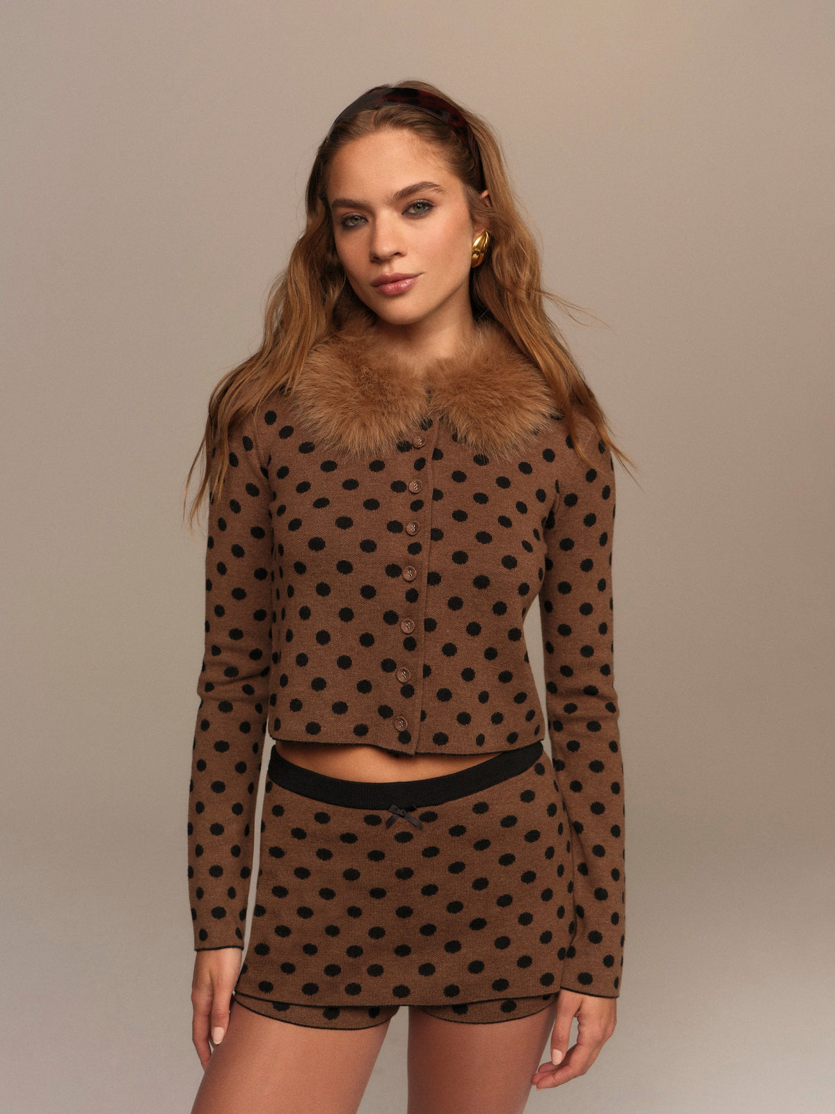 Spencer Knit Skort Brown - For Love & Lemons