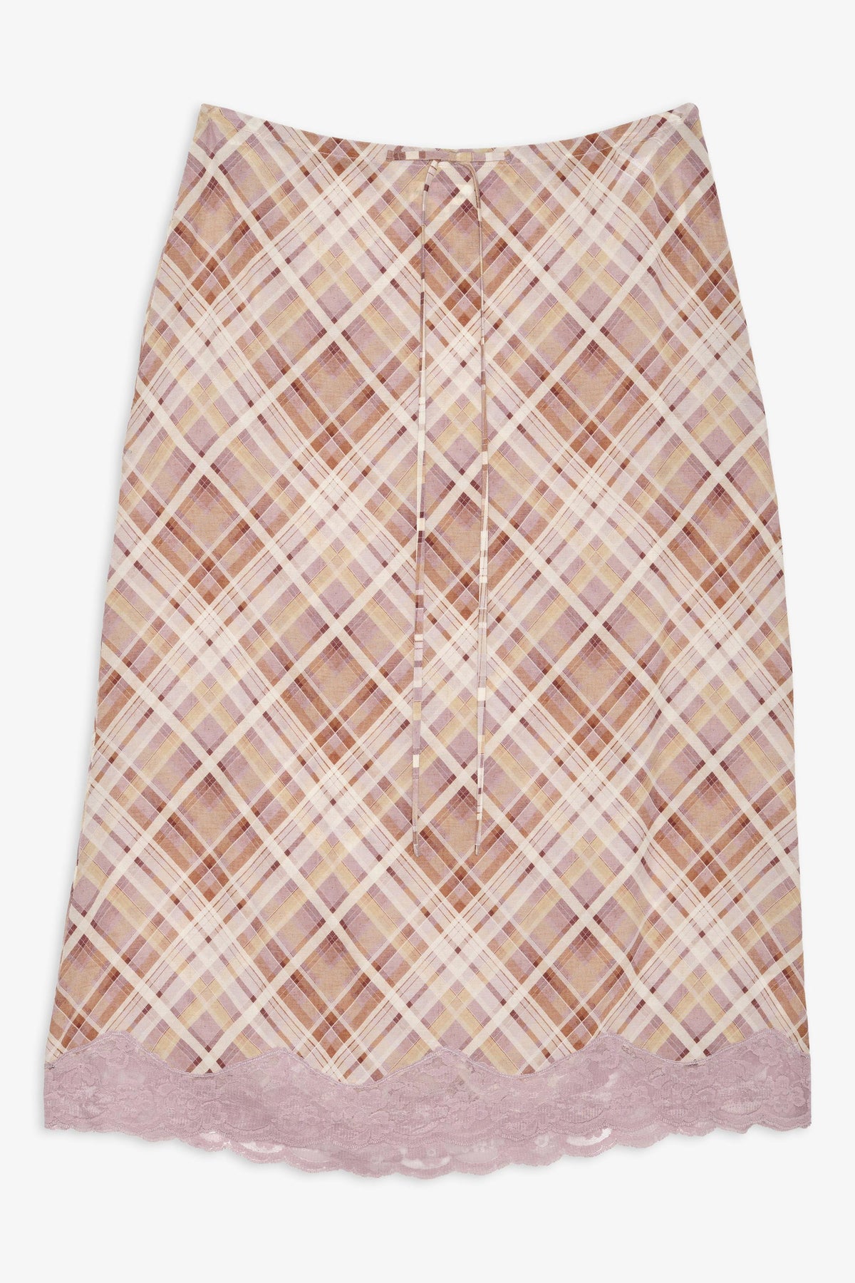 Poet Plaid Midi Skirt Purple - For Love & Lemons