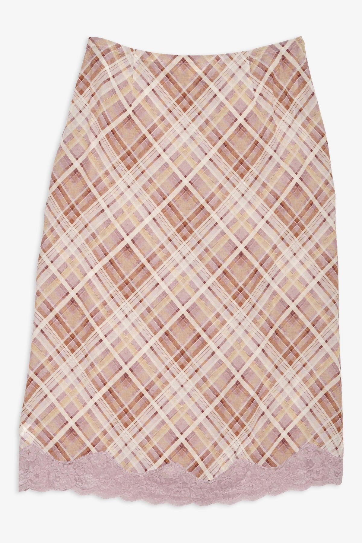 Poet Plaid Midi Skirt Purple - For Love & Lemons