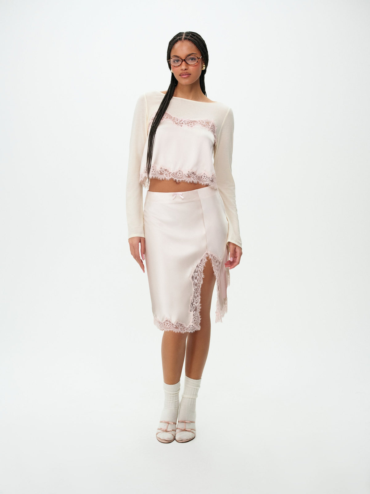 Sydney Midi Slip Skirt Pink - For Love & Lemons