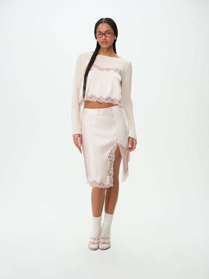 Sydney Midi Slip Skirt Pink - For Love & Lemons