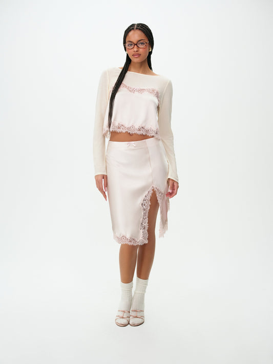 Sydney Midi Slip Skirt Pink - For Love & Lemons