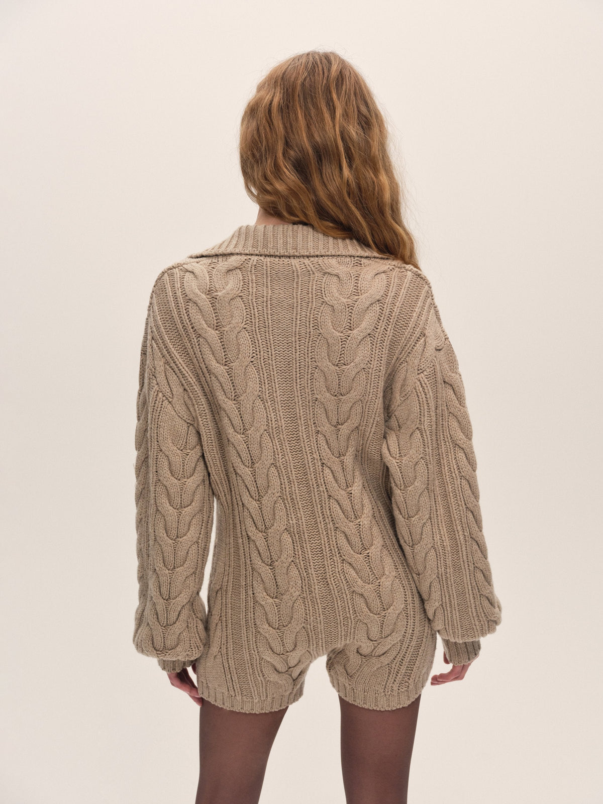 Nathalie Knit Romper Brown - For Love & Lemons