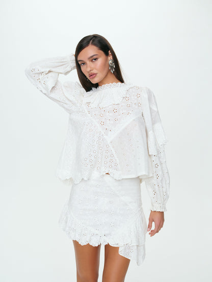 Lola Mini Skirt White - For Love & Lemons