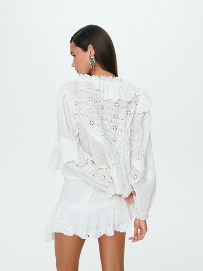 Lola Mini Skirt White - For Love & Lemons