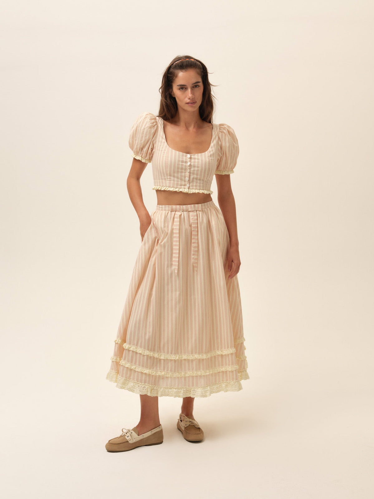 Naomi Midi Skirt Red - For Love & Lemons