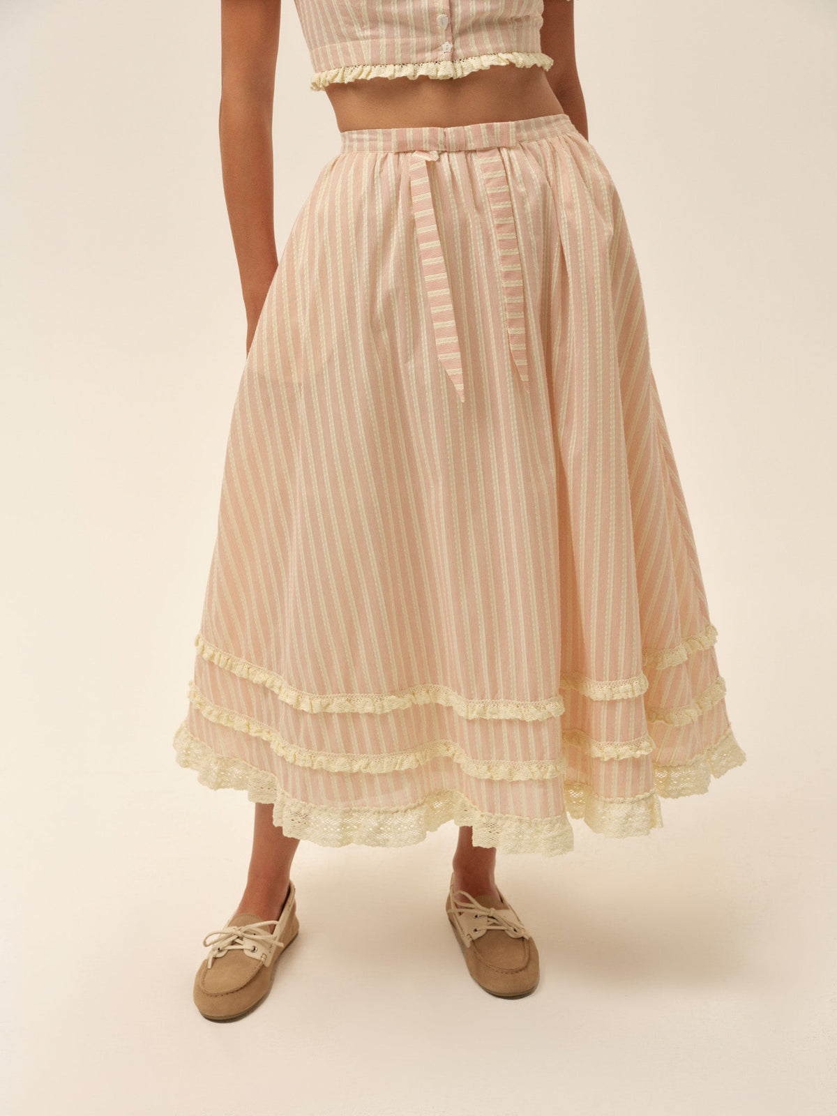 Naomi Midi Skirt Red - For Love & Lemons