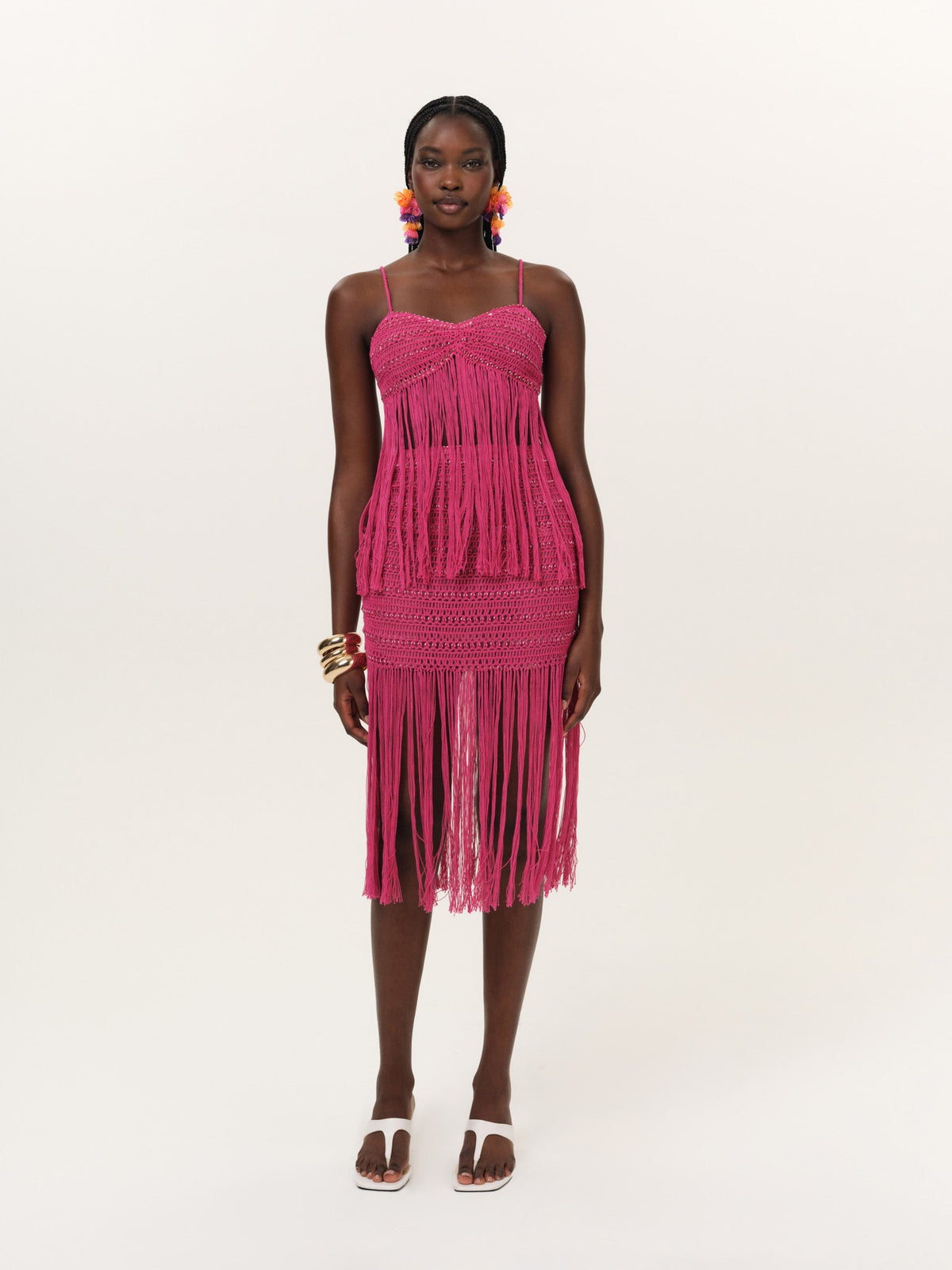 Lulu Fringe Skirt Magenta - For Love & Lemons